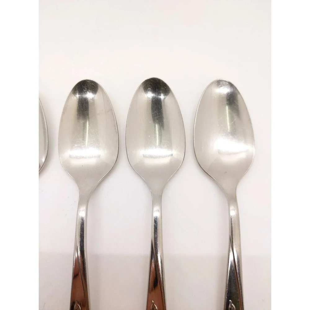 Oneida Rogers Sweet Briar Rose Flatware Spoons 6pc Stainless Floral Design